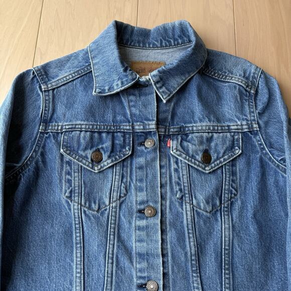 Vintage Levis Denim Jacket Women's S 80s Denim Trucker Made in USA 76001 1212 - Picture 3 of 9